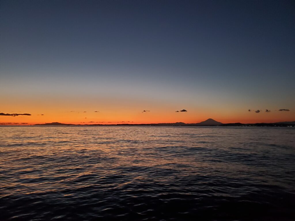 夕マズメと富士山